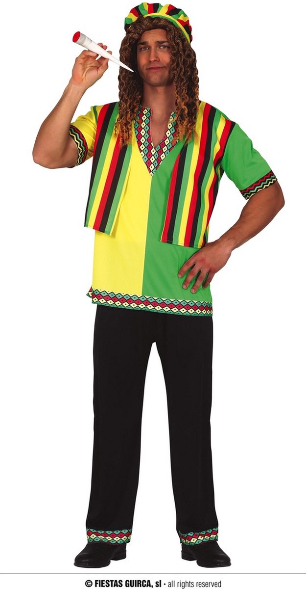 Bob Marley & Reggae & Rasta Kostuum | Bobby Reggaeton | Man | Maat 48-50 | Carnaval kostuum | Verkleedkleding